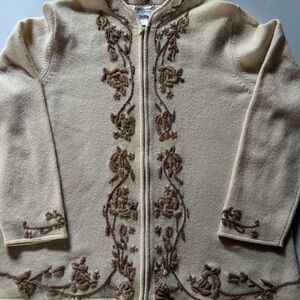 Coldwater Creek Cream Wool Blend Cardigan